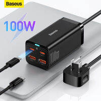 Baseus 100W GaN3เครื่องชาร์จแล็ปท็อป Pro Desktop แจ็คแท่นชาร์ตชาร์ตเร็ว4 In 1อะแดปเตอร์มัลติฟังก์ชั่น Cn/ ปลั๊ก EU สำหรับคอมพิวเตอร์แล็ปท็อปโทรศัพท์หอพัก