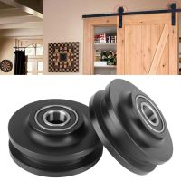 ๑◈ 2Pcs Bathroom Double Bearing Barn Door Pulley American Sliding Door Wheel Closet Hardware Gardening Sliding Door Wheel