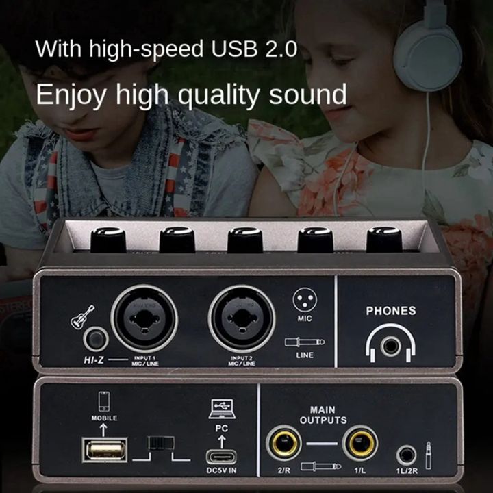 audio-interface-sound-card-48khz-converter-electric-guitar-live-broadcast-professional-studio-for-karaoke-recording