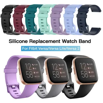 Leather Wrist band For Fitbit Versa /versa 2/versa lite strap Versa correa  Replacement Bracelet belt smartwatch Watch accessories Wristbands - black 