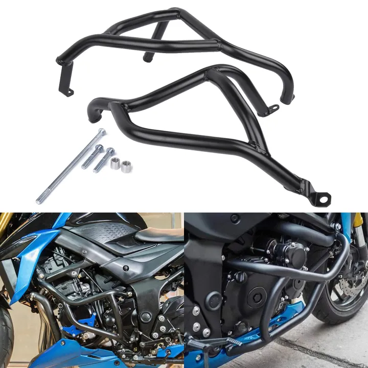 Black Motorcycle Engine Guards Bumper Crash Bar Protector For SUZUKI ...