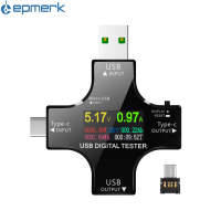 [electronicshop]2 In 1 Type C ที่ทดสอบ USB IPS หน้าจอสี LCD USB Voltmeter Ammeter Current เครื่องทดสอบแรงดันไฟฟ้าการเชื่อมต่อ BT แอปรีโมทคอนโทรลเครื่องวัดดิจิตอลขนาดเล็กกับขั้วต่อ OTG,ไม่มี BT/BT (อุปกรณ์เสริม)