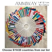 AMMIWAY 14x21cm Choose 5pcs 10pcs 20 pcs Countries Hand Flags You Want National World Country Hand Flags Small Printed Hand Flag