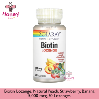 Biotin Lozenge, Natural Peach, Strawberry, Banana, 5,000 mcg, 60 Lozenges