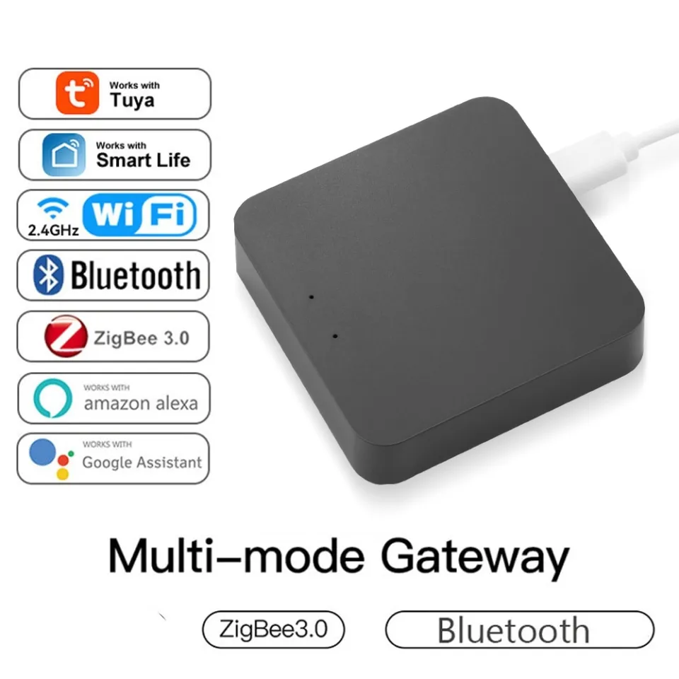 Tuya ZigBee 3.0 Smart Gateway Hub Smart Life Home Bridge Wireless Bluetooth  Multi Mode Gateway Mesh Work with Alexa Google Home Color: Bluetooth Hub