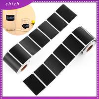 CHIZH 150pcs/roll ครัว ขวดแยม กระดานดำ แท็กขวด สติ๊กเกอร์ฉลาก ปากกามาร์กเกอร์ ป้ายกระดานดำ