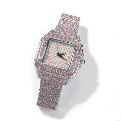 UWIN นาฬิกาข้อมือควอตซ์กันน้ำสำหรับผู้ชาย,หน้าปัดนาฬิกาขนาดใหญ่ควอตซ์ประดับเพชรแบบเรียบง่ายนาฬิกาแฟชั่นหรูหรา