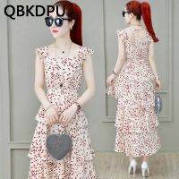 【Ladies shop】 Chic Dot PrintCakeWomen KoreanSleeveless PartyLadiesA-Line Lace-Up Backless Dresses