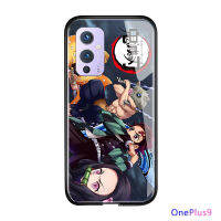 UCUCเคสมือถือ เคสโทรศัพท์ เคสOnePlus 9 OnePlus9ญี่ปุ่นอะนิเมะสำหรับหญิง Demon Slayer เคสโทรศัพท์ Kimetsu ไม่มี Yaiba Tanjirou Nezuko Glossy กระจกเทมเปอร์ปลอกกันกระแทก