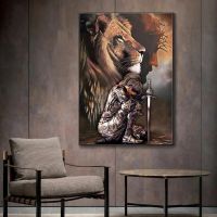โมเดิร์นศิลปะแรงบันดาลใจพระเยซู Lion Art ภาพวาดผ้าใบ Wall Art โปสเตอร์พิมพ์ภาพผนังสำหรับห้องนั่งเล่นห้องนอนตกแต่งบ้าน