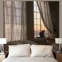 Ins room adornment bedroom beautiful scenery web celebrity background cloth hanging wall cloth dormitory live background