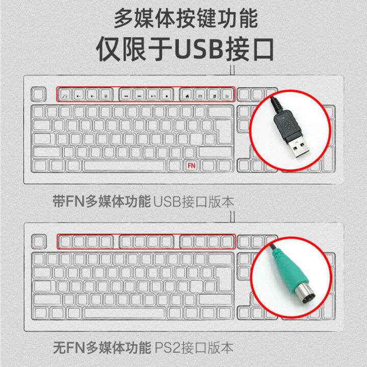 2023-ซวงเฟยหยาน-kr-85-แป้นพิมพ์คอมพิวเตอร์แบบมีสาย-usb-เดสก์ท็อปโน๊ตบุ๊คสำนักงานทั่วไปบ้านพิมพ์สบาย