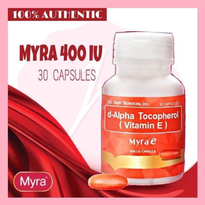 ORIG - MYRA E 400 IU [30 Capsules] No.1 Vitamin E - 100 AUTHENTIC ...