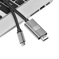 Usb C ไปยังเคเบิ้ลทีวีแปลงโปรเจคเตอร์จอภาพทีวีคุณภาพสูงสายเคเบิลที่รองรับ HDMI Type C ไปยังสายเคเบิล4K Hd