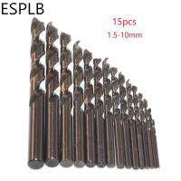 HH-DDPJ15pcs 1.5-10mm M35 Cobalt Hss Co High Speed Steel Drill Bits Set Metal Wood Working Straight Shank Twist Drill Bit Power Tools