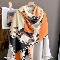 ✽♨✧  2023 Luxury Design Horse Print Cashmere Scarf Women Winter Pashmina Poncho Warm Shawls Thick Office Warps Blanket Bufanda Tassel