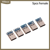 [Hillarys] 5/10pcs USB3.1 typec ตัวเชื่อมต่อชาย/หญิง JACK TAIL USB ชายปลั๊กไฟฟ้าเชื่อม DIY Data CABLE Support PCB BOARD