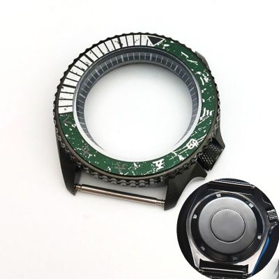 41Mm Black NH35 SKX007 Watch Case Fit For Seiko SK007 SKX009 Replace NH35 NH36 Movement Sapphire Crystal Glass Watch Case Parts