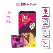 Bao cao su Feel 4 in 1 hương dâu gân gai giúp kéo dài thời gian quan hệ hộp 12 bcs - Robin Store