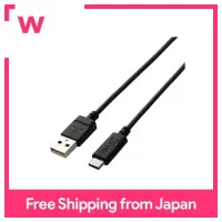 ELECOM USB2.0 Type-C Cable USB-A to USB-C 1.0m Black TB-AC10NBK