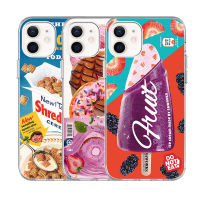 เคสใสสำหรับ iPhone,เคสมือถือสำหรับ iPhone 13 13pro 13Promax 7Plus 8 Plus 12 12Pro 12Promax 11 11ProMax 7 8 Plus X XS XR XSmax SE 2020แฟชั่นลายไอศครีมโดนัทเคสนิ่มเคสมือถือ