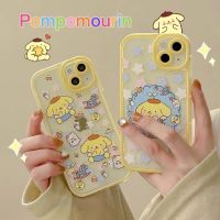 (Bishop Belle)Sanrio Pom Purin เคสโทรศัพท์การ์ตูนน่ารักสำหรับ iPhone 13 12 11 Pro Max X XR XS MAX ของขวัญคู่ฝาหลังป้องกันการตก