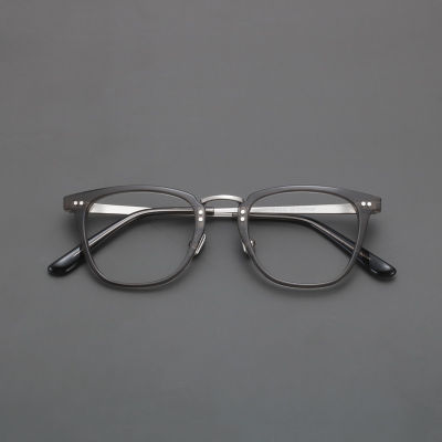 Handmade Japanese niche ultra-light pure titanium mens and womens tide can be matched with lenses myopia glasses frame vintage