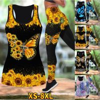 【YD】 Print Sleeveless Shirt for Leggings Wear XS-8XL