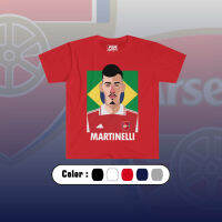 เสื้อยืดคอกลม เสื้อยืดลายนักฟุตบอล เสื้อยืดลาย G. Martinelli S-5XL