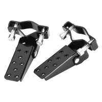 Black Retro Motorcycle Clamp-on Steel Axle Foldable Foot Step Pegs Folding Pedal Footrest Footpeg For Yamaha Honda Suzuki Kawas