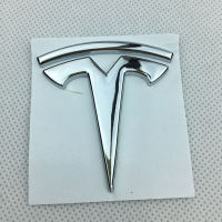 สติกเกอร์ติดด้านข้างรถยนต์แบบตราสัญลักษณ์โลหะ3มิติสำหรับ Tesla MODEL S X Fender ริมโลโก้สัญลักษณ์ด้านข้างรถสีเงิน