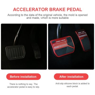 【JH】 Car Foot Pedal Cover Alloy Silcone Accelerator Brake Non-Slip for Tesla 3 Y