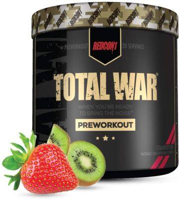 Redcon1 Total War - Pre Workout 30 Servings (Strawberry Kiwi) Beta-Alanine Caffeine  Boost Energy, Increase Endurance and Focus , preworkout เพิ่มแรง เพิ่มพลัง พรีเวิร์คเอาท์