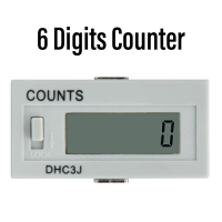 DHC3J-6 100-220V AC 4-30V DC ไม่มีแรงดันไฟฟ้าเคาน์เตอร์ดิจิตอล6หลักนับดิจิตอล0-999999พร้อมจอแสดงผล LCD