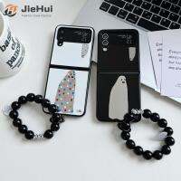 JieHui สำหรับ Samsung Z Flip5 /z Flip4 /z Flip3กระจก Face-LESS Mens Fashion Phone Case