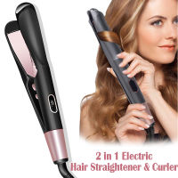 2 In 1 Pro Twist Hair Straightener And Curler Spiral Wave Curling Gold Titanium Flat Iron Straightening Curling เครื่องมือจัดแต่งทรงผม