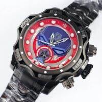 หน้าปัดขนาดใหญ่ American Captain Men S Quartz Watches Stainless Steel With Calendar Cool Marvel Pattern Quartz Watch For Men