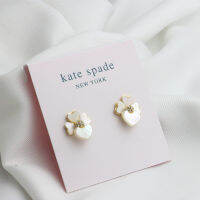 เครื่องประดับ  Ks Niche ต่างหู Four-Leaf Clover Design Mother-Of-Pearl ต่างหูต่างหูธรรมชาติ Ins Advanced Sense