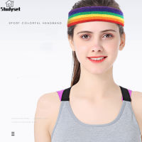 Studyset IN stock Cotton Sweat-absorbent Headband Basketball Volleyball Sports Stretch Elastic Non-slip Light Breathable Comfortable Towel Hair Band