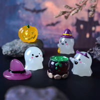 Figurine Miniature Funny Luminous Ghost Micro Landscape Ornaments Mini Figurines For Halloween Decorations Home Desk Room Decor