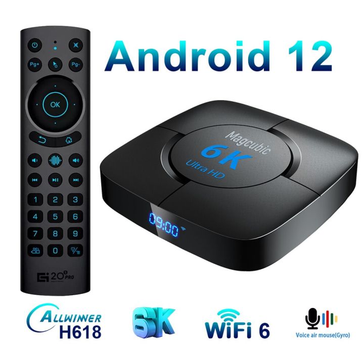 2023 Magcubic TV Box Android 12.0 WIFI6 Allwinner H618 BT5.0 Quad Core 8K 6K  4K H.265 Media Player Set top box Lazada