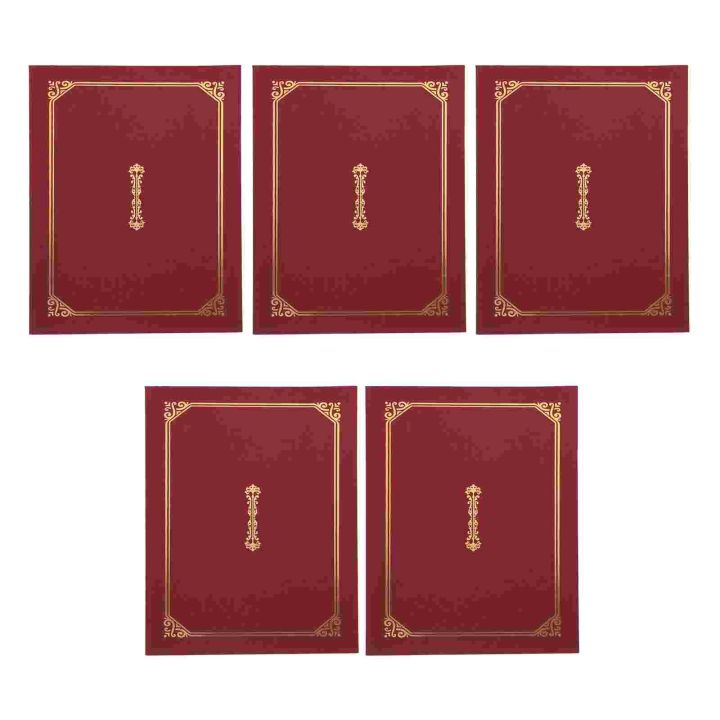 5-pcs-honor-certificate-cover-diploma-paper-covers-shells-metal-frame-black-folders-protective-award