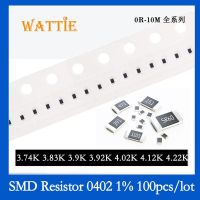 SMD Resistor 0402 1 3.74K 3.83K 3.9K 3.92K 4.02K 4.12K 4.22K 100PCS/lot chip resistors 1/16W 1.0mmx0.5mm