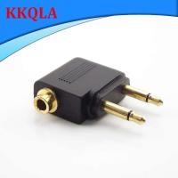 QKKQLA 3.5mm Airplane Airline Air Plane Headphone Mono Audio Converter Travel Jack Plug Splitter Adapter Gold Nickel Plated