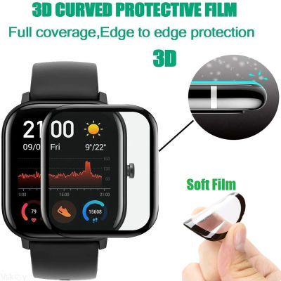 100PCS 3D Curved Soft Screen Protector for Amazfit GTS 2E 2 Mini Smart Watch Full Cover Protective Film (Non Tempered Glass)