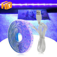 UV แถบไฟ Led 0.5M/1M/2M USB ไฟ LED แถบริบบิ้นอัลตราไวโอเลต Backlight DIY แถบไฟกันน้ำสำหรับ DJ เรืองแสงปาร์ตี้