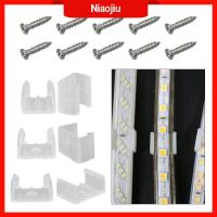 NIAOJIU 10PCS โปร่งใสโปร่งใส หัวเข็มขัดสาย LED การเชื่อมฟรี กันน้ำกันน้ำได้ คลิปยึดแถบไฟ ของใหม่ พีพี ขั้วต่อมุม สำหรับ LED 5730/5050/2835