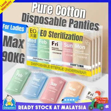 🇲🇾DESINCE Cotton Disposable Panties Underwear Plus Size Woman Maternity  Travel Innerwear Seluar Dalam Pakai Buang WP 258
