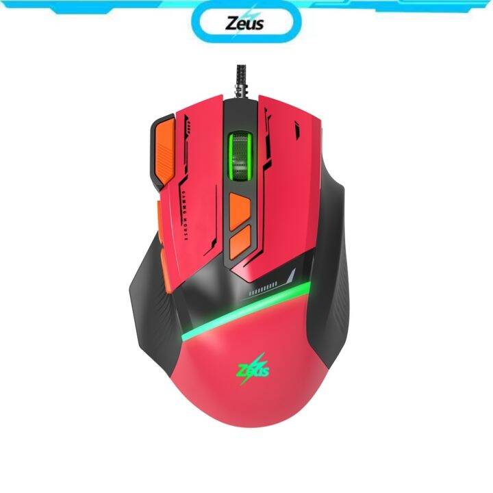 ru631 Zeus x GUNDAM ( GD 002 ) RGB LED Wired Gaming Mouse Neo Zeon