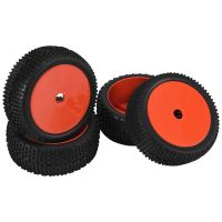 4Pcs 17mm Hex 1/8 RC Off-Road Buggy Car Rubber Tires Front Rear Wheel Rim Tyre Accessories for Losi HPI Kyosho MP9